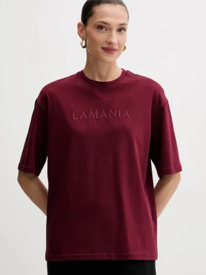 La Mania t-shirt bawełniany bordowy
