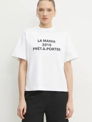 La Mania t-shirt bawełniany damski kolor biały PRET.A.PORTER