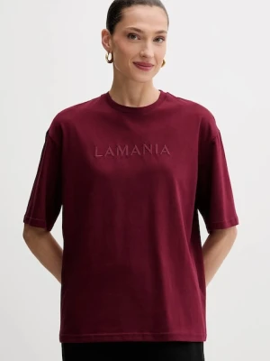 La Mania t-shirt bawełniany damski kolor bordowy