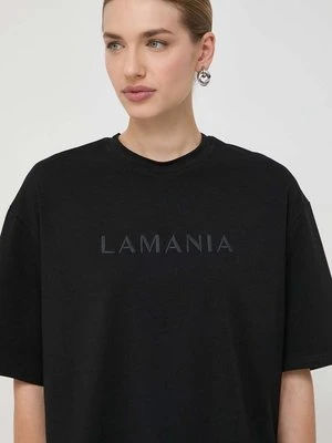 La Mania t-shirt bawełniany damski kolor czarny