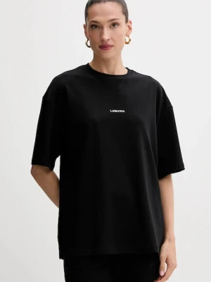 La Mania t-shirt bawełniany damski kolor czarny TEEZY