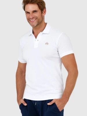 LA MARTINA Biała koszulka polo z małym logo