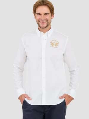 LA MARTINA Biała męska koszula Poplin Stretch, Rozmiar L