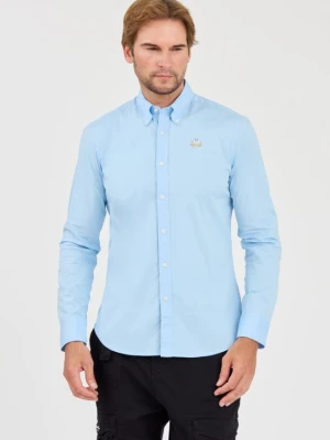 LA MARTINA Błękitna męska koszula Poplin Stretch, Rozmiar XL