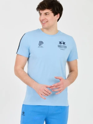 LA MARTINA Błękitny męski t-shirt Jersey, Rozmiar XXL