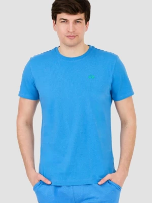LA MARTINA Błękitny t-shirt z małym logo