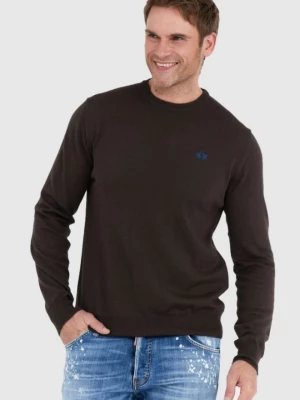 LA MARTINA Brązowy sweter męski z wełną