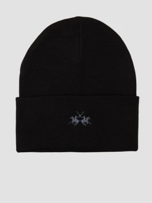 LA MARTINA Czarna czapka beanie