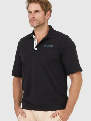 LA MARTINA Czarna męska koszulka polo, Rozmiar XXL