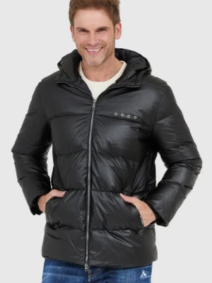 LA MARTINA Czarna męska kurtka puchowa z kapturem, Rozmiar XL