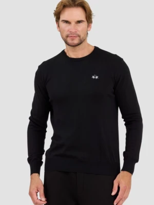 LA MARTINA Czarny męski sweter wełniany, Rozmiar 3XL