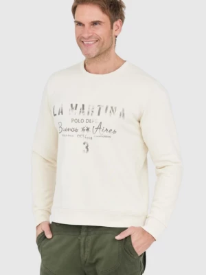 LA MARTINA Ecru bluza męska z vintage logo
