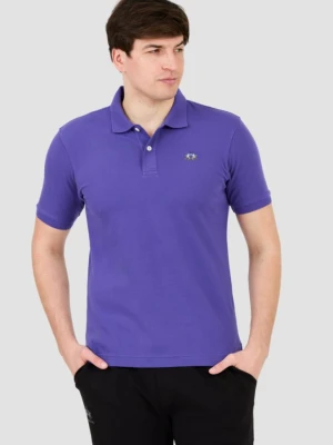 LA MARTINA Fioletowe męskie polo z małym logo, Rozmiar XL