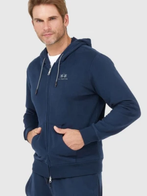 LA MARTINA Granatowa bluza męska na zamek z kapturem, Rozmiar XL