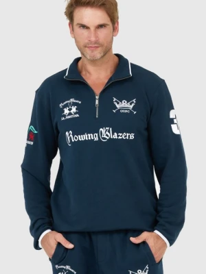 LA MARTINA Granatowa bluza męska z suwakiem, Rozmiar M