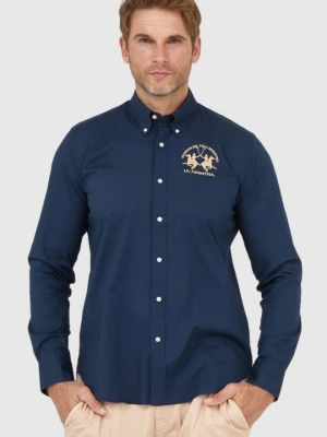 LA MARTINA Granatowa koszula męska poplin stretch, Rozmiar XXL