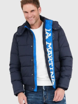 LA MARTINA Granatowa męska kurtka puchowa z odpinanym kapturem, Rozmiar XXL