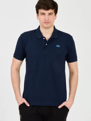 LA MARTINA Granatowe męskie polo z małym logo, Rozmiar L