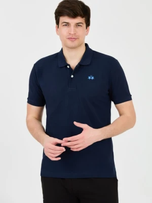 LA MARTINA Granatowe męskie polo z małym logo, Rozmiar L
