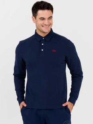 LA MARTINA Granatowy męski longsleeve polo HEAVY JERSEY, Rozmiar M