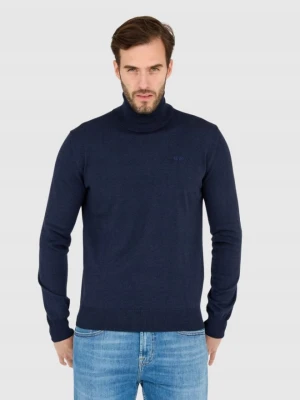 LA MARTINA Granatowy sweter męski z golfem, Rozmiar M