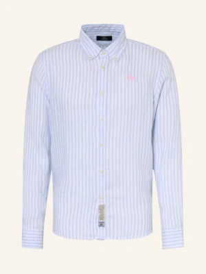 La Martina Koszula Lniana Regular Fit blau