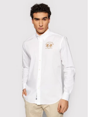 La Martina Koszula Poplin CCMC01 PP003 Biały Regular Fit
