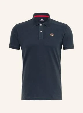 La Martina Koszulka Polo Z Piki Slim Fit blau