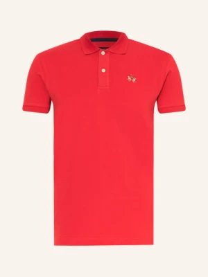 La Martina Koszulka Polo Z Piki Slim Fit rot