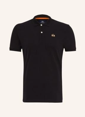 La Martina Koszulka Polo Z Piki Slim Fit schwarz