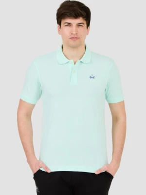 LA MARTINA Miętowe męskie polo z małym logo, Rozmiar L