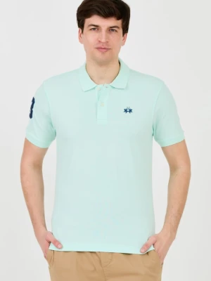 LA MARTINA Miętowe męskie polo z małym logo, Rozmiar XL