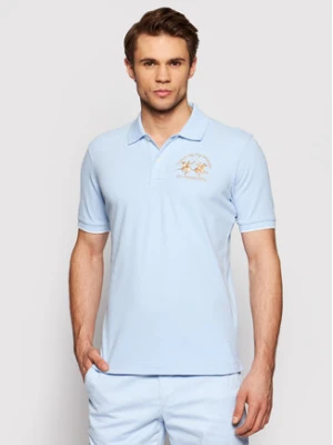 La Martina Polo CCMP01 PK001 Błękitny Regular Fit