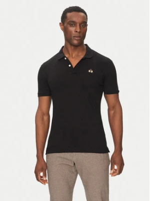 La Martina Polo Piquet CCMP02 PK001 Czarny Slim Fit