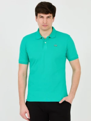 LA MARTINA Szmaragdowe męskie polo z małym logo, Rozmiar L