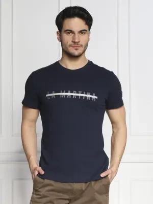 La Martina T-shirt | Regular Fit | z dodatkiem lnu