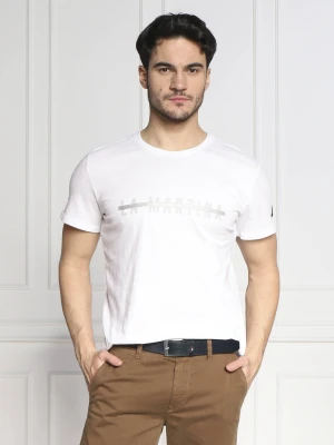 La Martina T-shirt | Regular Fit | z dodatkiem lnu biały