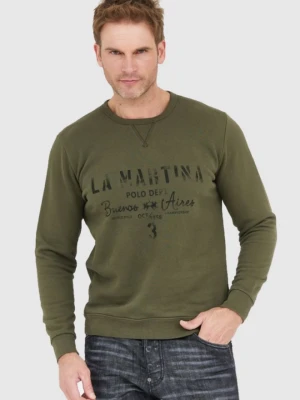 LA MARTINA Zielona bluza męska z vintage logo, Rozmiar XL