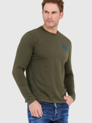 LA MARTINA Zielony longsleeve męski z bawełny, Rozmiar XXL