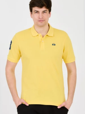 LA MARTINA Żółte męskie polo z małym logo, Rozmiar M
