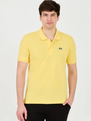 LA MARTINA Żółte męskie polo z małym logo, Rozmiar L