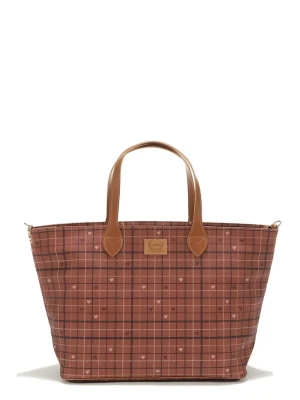 La Millou shopperka MOO MEADOW PLAID pomarańczowy