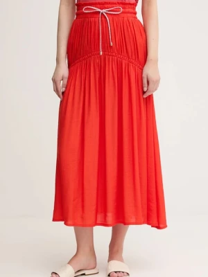 La Petite Française spódnica JOSETTE kolor czerwony midi rozkloszowana JOSETTE