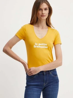 La Petite Française t-shirt bawełniany THIBAULT damski kolor pomarańczowy