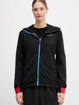 LA Sportiva bluza sportowa Mood damska kolor czarny z kapturem gładka ZACF002