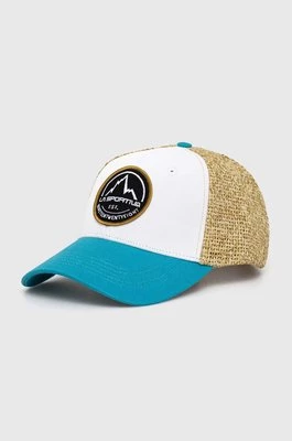 LA Sportiva czapka z daszkiem Belayer kolor turkusowy wzorzysta