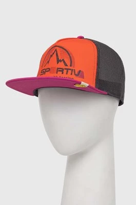 LA Sportiva czapka z daszkiem kolor czerwony wzorzysta