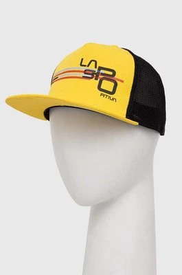 LA Sportiva czapka z daszkiem Stripe Cub kolor żółty z nadrukiem