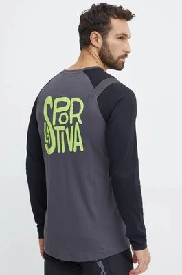 LA Sportiva longsleeve Back Logo męski kolor szary z nadrukiem F20900729