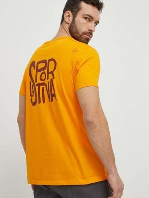 LA Sportiva t-shirt Back Logo męski kolor pomarańczowy z nadrukiem F04102102